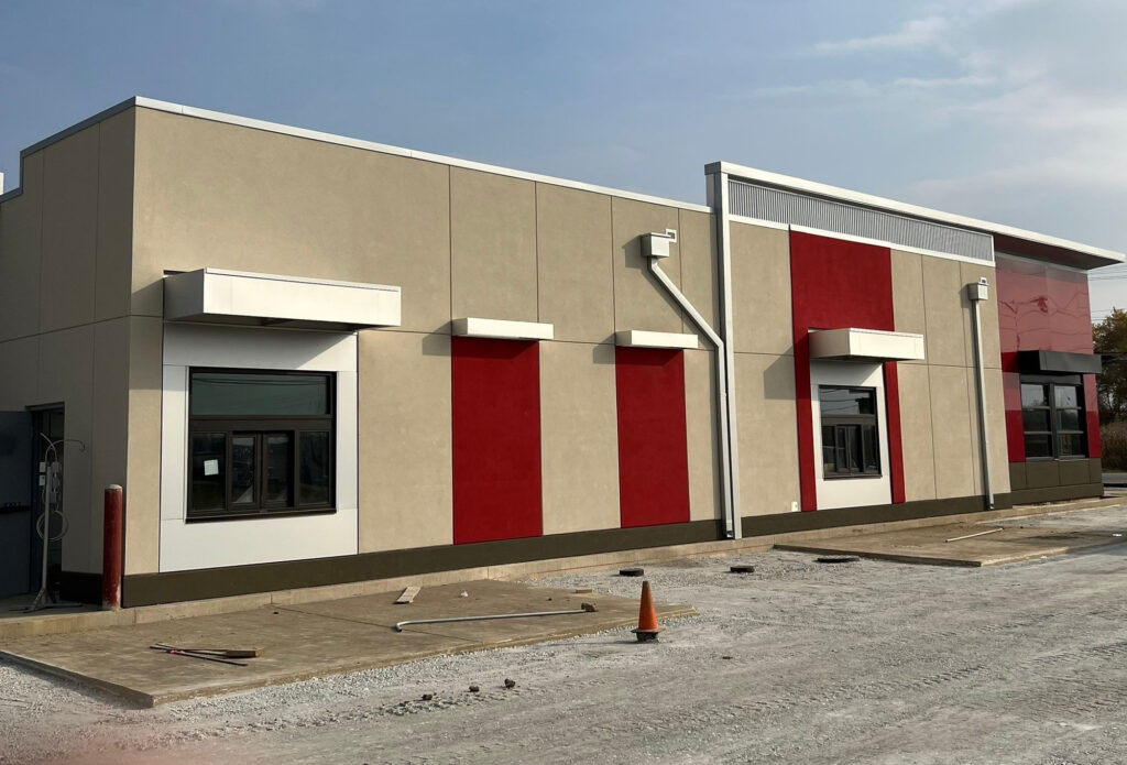 Dairy Queen restaurant roofing installation and exterior construction