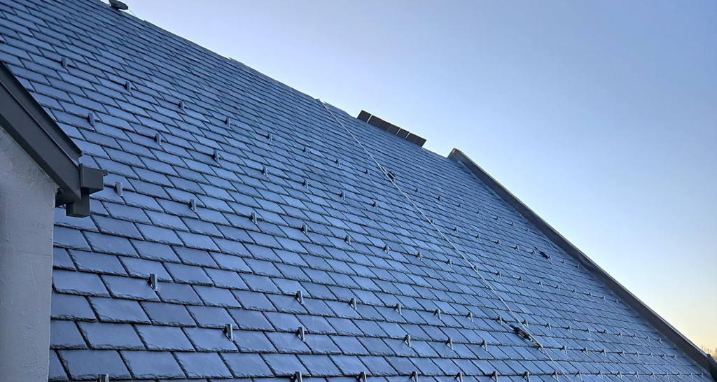 Tile roof system on a residential property